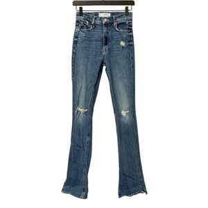 Mother Superior High Waisted Runaway Slice Heel Jeans in Morning Chores Size 25